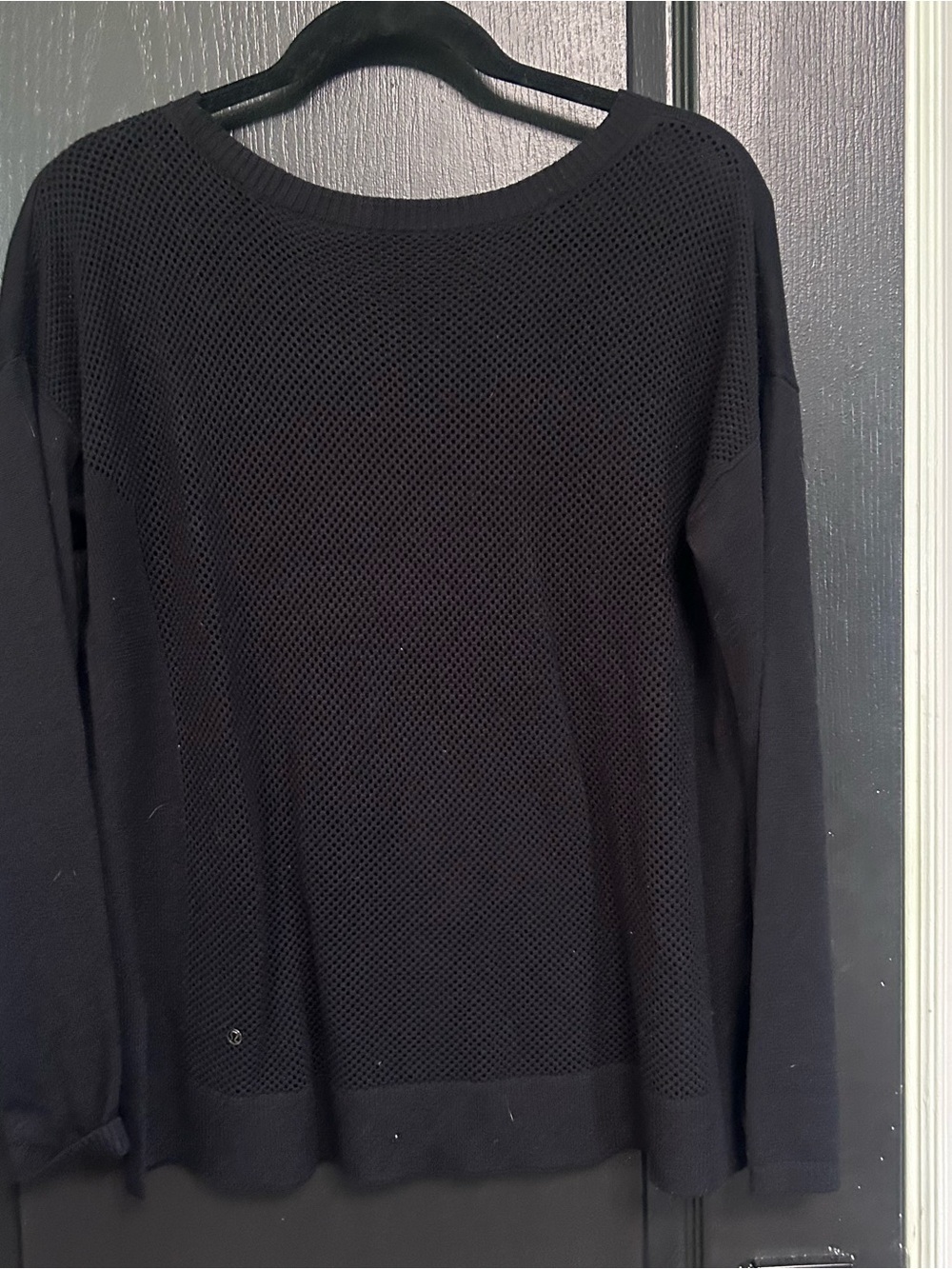 Lululemon Well Being Sweater, Size 8, Medium, Black, Mesh Back, Cashmere, Bamboo - Picture 3 of 8